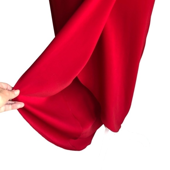 Amanda Uprichard Red Crepe Wrap Midi Maxi Dress Size P (0-2) - Picture 10 of 15